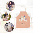 Kitchen Linen Apron Two Lamb Print Home Restaurant Cooking Baking Bib Tools
