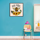 Full Drill Round Diamond Painting Sunflower Bee Mosaic Drawing Picture Decor Kit