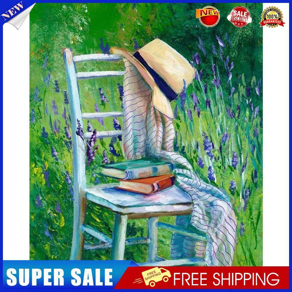 DIY Paint By Number Kit Colorful Chairs on The Grass No Frame Home Decor
