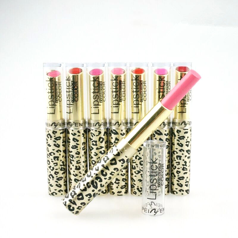 12 Color Cosmetic Makeup Bright Leopard Lipstick Lip Gloss Long Lasting Se hot.