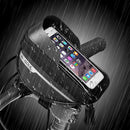 Bike Front Frame Touch Screen Waterproof Phone Bag Top Tube Pannier (Black)