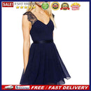 V-neck Sexy Sleeveless Tunic Dresses Women Solid Color Backless Chiffon Dress