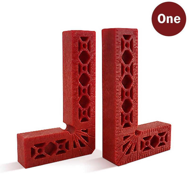 Right Angle Clamp Ruler L-Shaped Woodworking Positioning Fixture (Red)