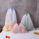 12pcs Outdoor Shopper Reusable Fruit Vegetable Drawstring Closure Stuff Mes