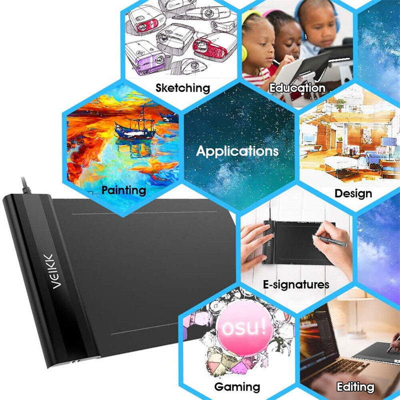 Drawing Tablet VEIKK S640 Graphic Drawing Tablet Ultra-Thin 6x4 Inch Pen Tablet