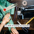 22pcs Portable Bobbin Spools Ruler Scissors Pins Needle Threader Sewing Too