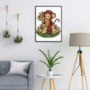 14CT Printed Partial Embroidery Set Monkey Baby Needlework DIY Cotton Craft Kit