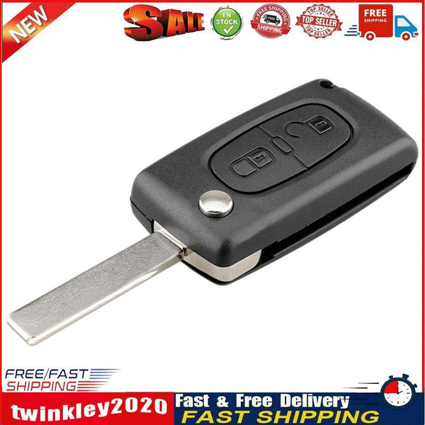 2 Buttons Flip Folding Key Case Blank Shell for Peugeot 207 (CE0536+HU83) Newly