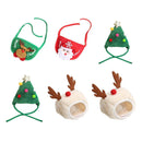 Xmas Dog Decorative Outfit Pet Hat Collar Bib Dress up (Green Saliva Towel)