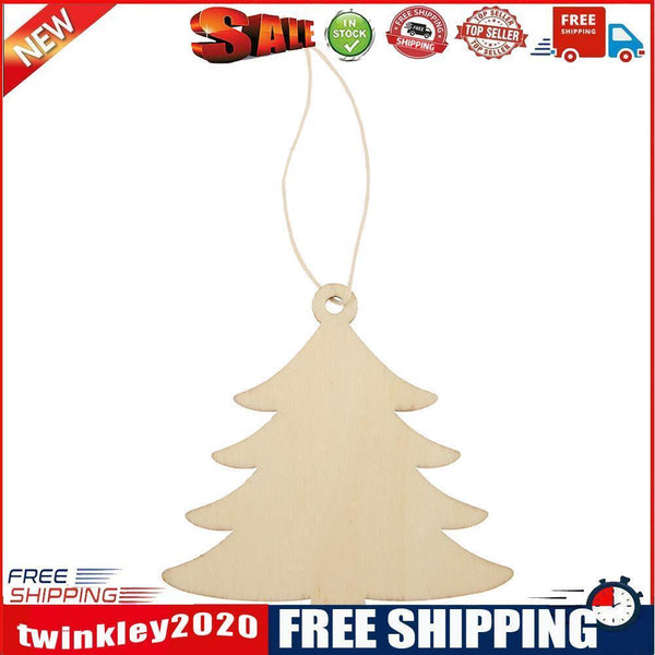 10pcs Wood Christmas Tree Hanging Pendant Xmas Party Ornament Decor (Tree)