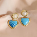 Luminous Stone Earrings Jewelry Dangle Earrings Blue Turquoise Stud Earrings