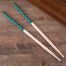 1 Pair Anti-slip 5A Music Band Maple Wood Oval Tip Drum Sticks (Green) Newly