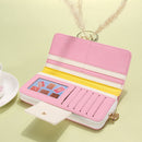 Long Women Wallets Card Holder Clutch Purse Coin Money Bag (Pink)