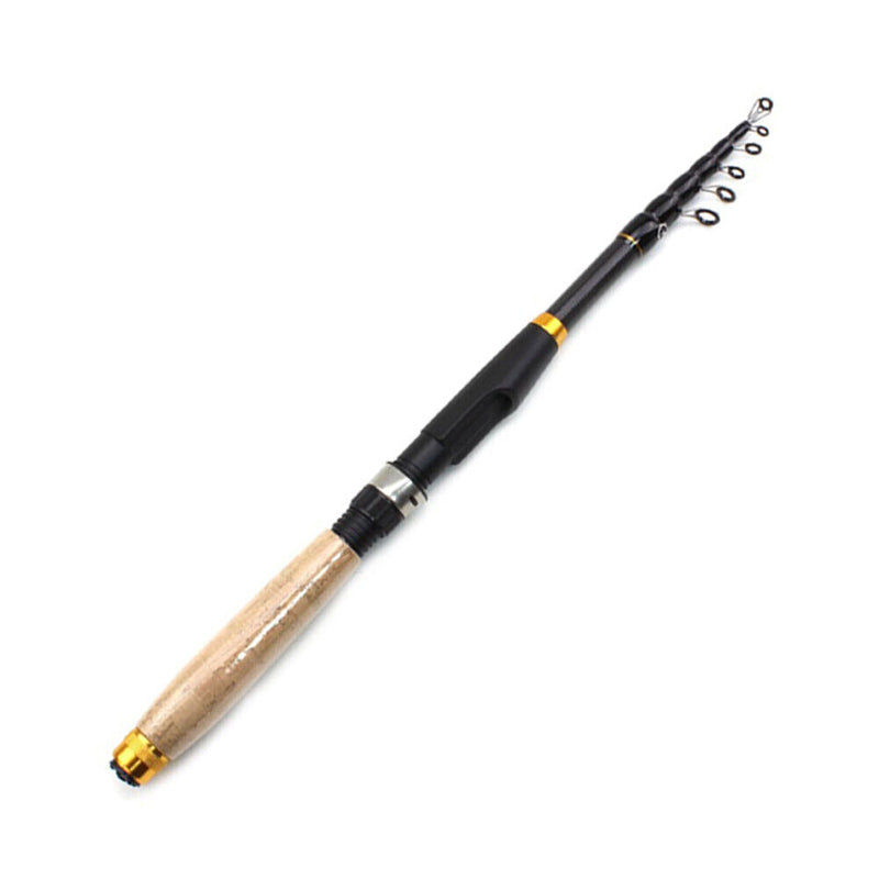 Ultra Short Telescopic Mini Spinning Fishing Rod Carbon Fiber Pole (2.1m)
