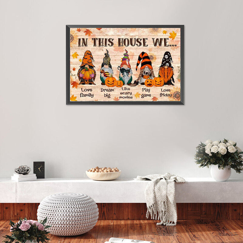 5D Rhinestone Picture DIY Pumpkin Goblin Full Round Drill Diamond Painting Kit