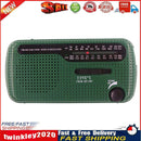 Solar Hand Crank Radio AM/FM Radio with LED Flashlight for Outdoor (Green) Newly