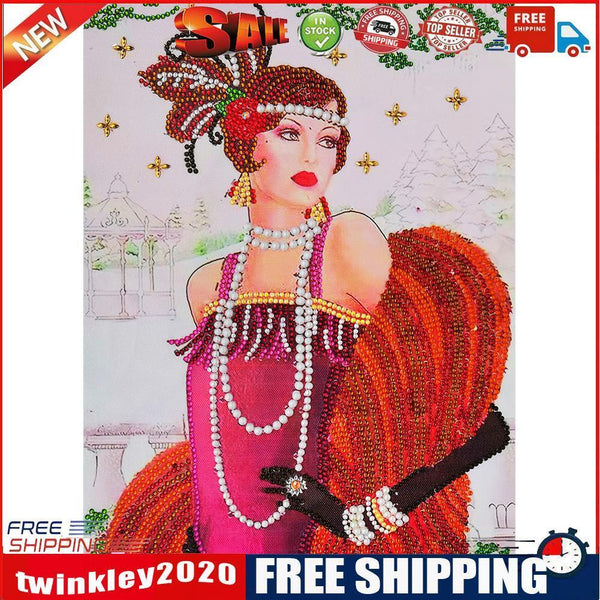 Special Shaped Diamond Painting Partial Drill Noble Lady DIY Picture (Y018)
