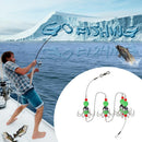 Stainless Steel 8 Barb Hooks Luminous Squid Cuttlefish String Fishhook Set Newly