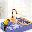 Small Bird Birdcage Bathtub Faucet Auto Parrot Shower Toys (Sapphire Blue) Newly