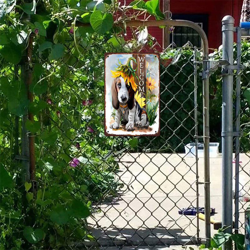 Welcome Dog Retro Metal Plate Tin Sign for Bar Pub Club Cafe Wall Art (2)