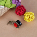 Acrylic Ear Gauge Plug Alloy Rose Ear Expander Unisex Jewelry(Red)(10mm)