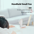 Mini Handheld Fan 2000mAh Rechargeable Battery Pocket Fan Power Bank Function