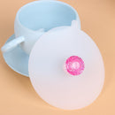 1pc Dustproof Leakproof Silicone Acrylic Diamond Cup Lid Thermal Insulating