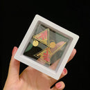 10pcs Floating Display Stands Clear Jewelry Necklace Box (White 7x7x2cm) Newly