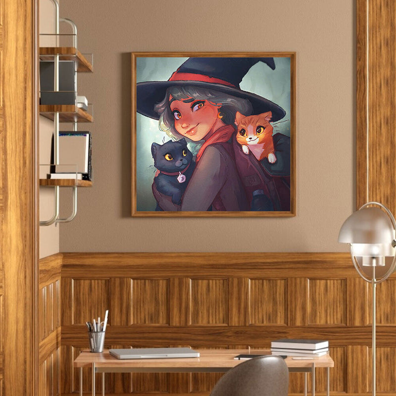 Witch Girl Diamond Painting Kits Full Round Drill Home Wall Decor Art Craft