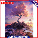 11CT Full Cross Stitch Dusk Cherry Tree DIY Printed Wall Art Crafts Home Decor