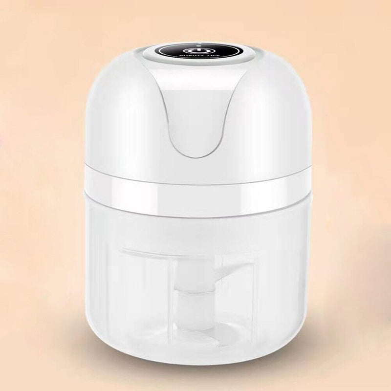 250ml Mini Electric Garlic Chopper Ginger Masher Vegetable Crusher (White)