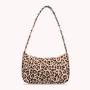 Retro Plaid Print Nylon Shoulder Bags Women Underarm Tote Handbag (Leopard)