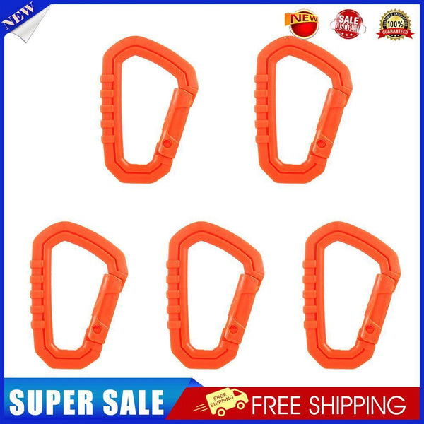 5pcs Outdoor Carabiner Molle Buckle Keychain Hook Camping D Buckle (Orange)