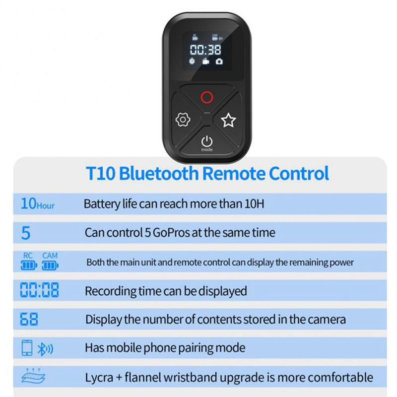 Wireless Bluetooth With Wristband Remote Control For Gopro Hero 10 9 8 Max