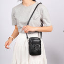 Women Multi-layer Shoulder Bag Soft PU Crossbody Bag Zipper Small Phone Pouch