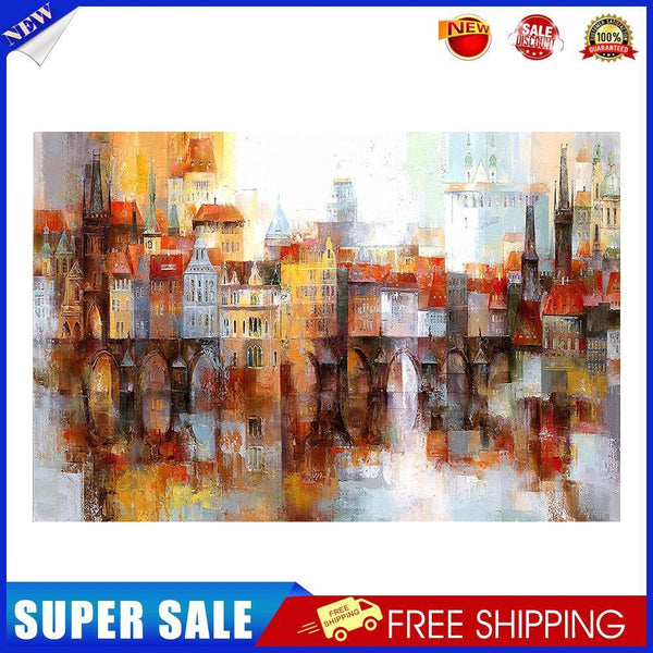 Riverside Town Oil Paint By Numbers Kits Canvas DIY Picture Hand Painted