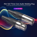 2 Pairs 3 Pin Male + Female Mini XLR Plugs Audio Connectors for Microphone
