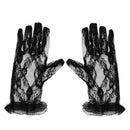 Black Women Sun Protection Gloves Driving Gloves Bride Mittens Lace Gloves