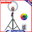 10"" RGB LED Selfie Ring Light USB Phone Video Photo Light with Tripod Stand