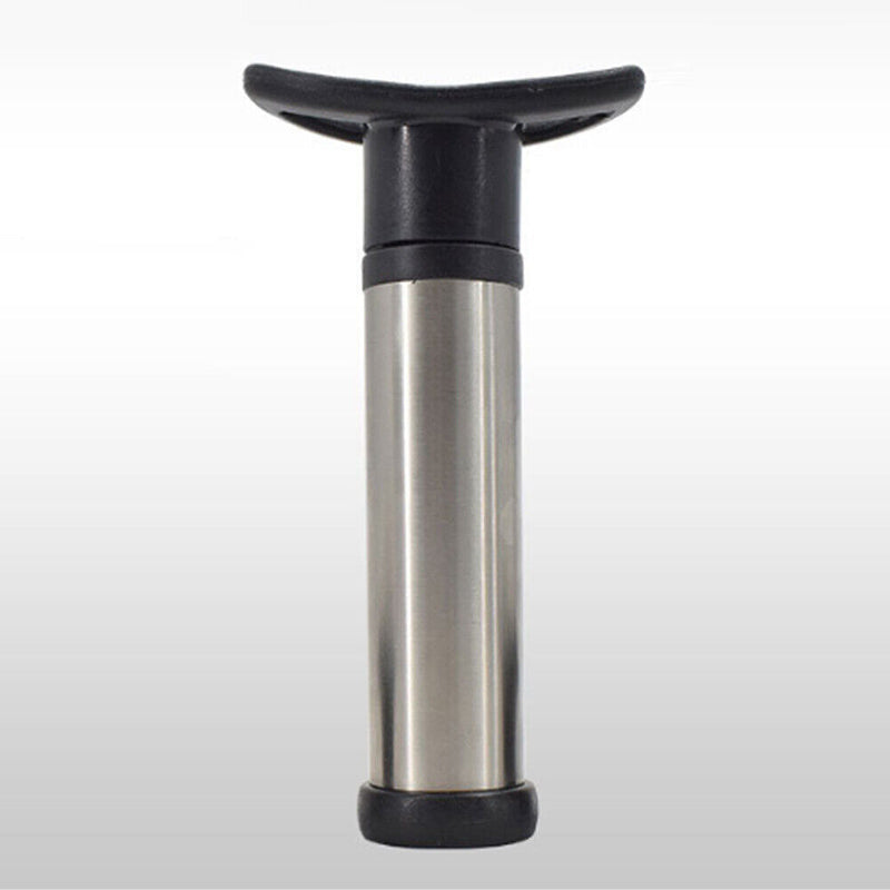 Stainless Steel Vacuum Bottle Wine Saver Pump with 4 Stoppers Sealing Bottles