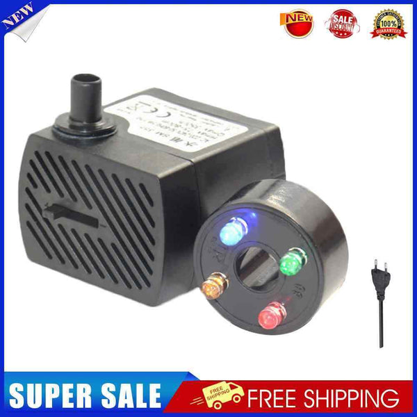 #A 350L/H 5W 4 LED Colorful Light Submersible Aquarium Water Pump for Pond Fount