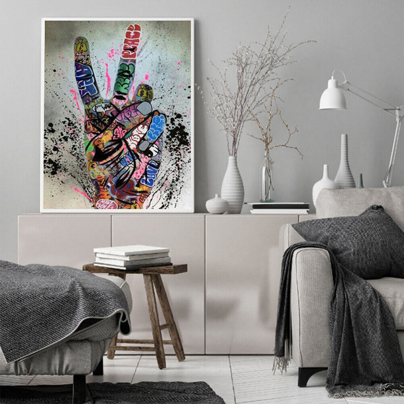 Scrawl Hand Oil Paint by Numbers Hand Painted Frameless Picture Home Ornament