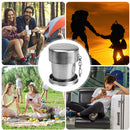 Outdoor Camping Travel Folding Cup Stainless Steel Foldable Retractable Mugs