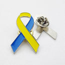 liuxiao Ukraine Ukrainian brooches, pins, blue and yellow ribbon shape, E