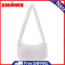 Women Fashion Winter Soft Plush Cherry Pattern Printing Underarm Shoulder Bags