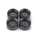 4pcs Metal Alloy 1.9 Beadlock Wheel Rims for Axial RC Crawler Car (Black) Newly