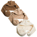 3Pcs Casual Warm Plush Novelty Ear Hat Women Caps Beanies Caps Hat Scarf Set