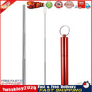 3pcs Portable Steel Telescopic Reusable Drinking Straw with Brush (Red) Newly