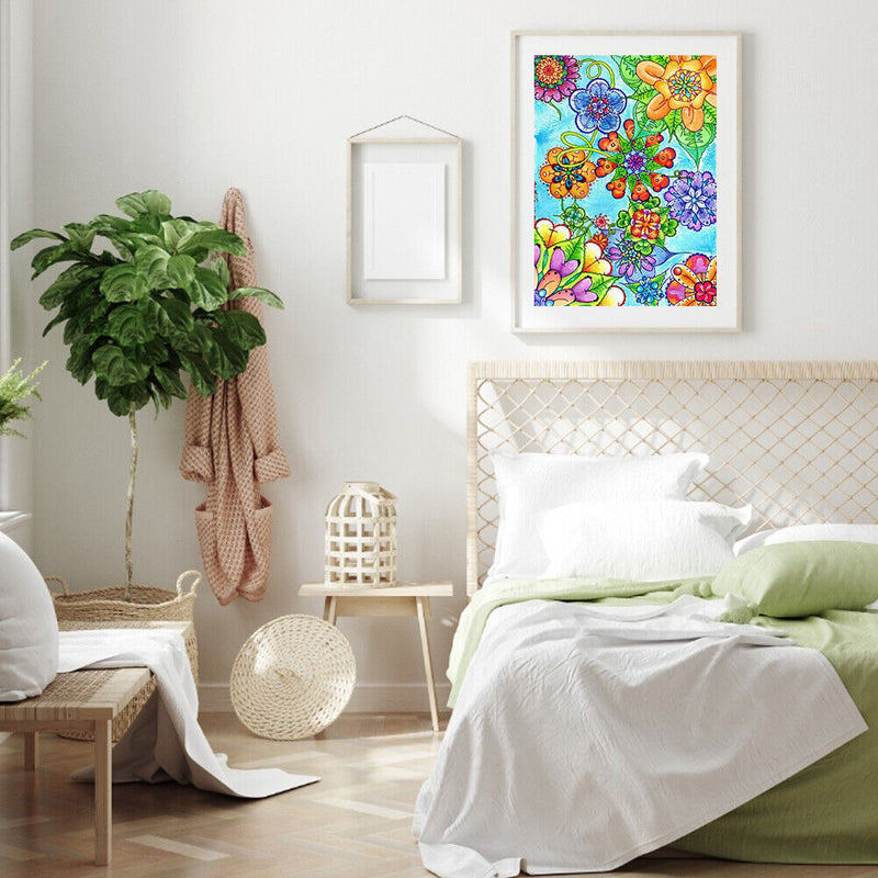 Colorful Flower Oil Paint By Numbers Kit DIY Acrylic Painting on Canvas Crafts