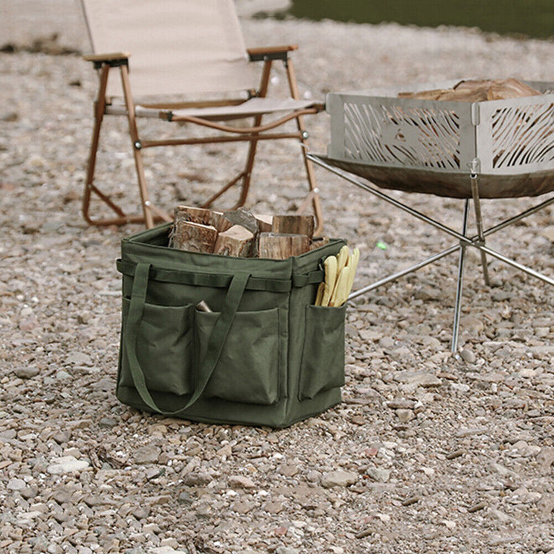 Large Capacity Tool Carry Outdoor Camping Tent Peg Storage Bag (Army Green)